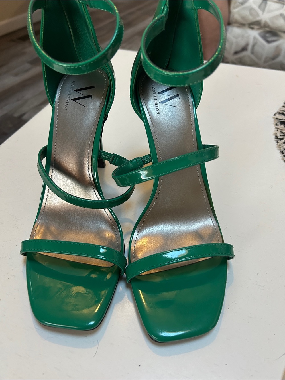 Worthington Emerald Green Patent Strappy Heels